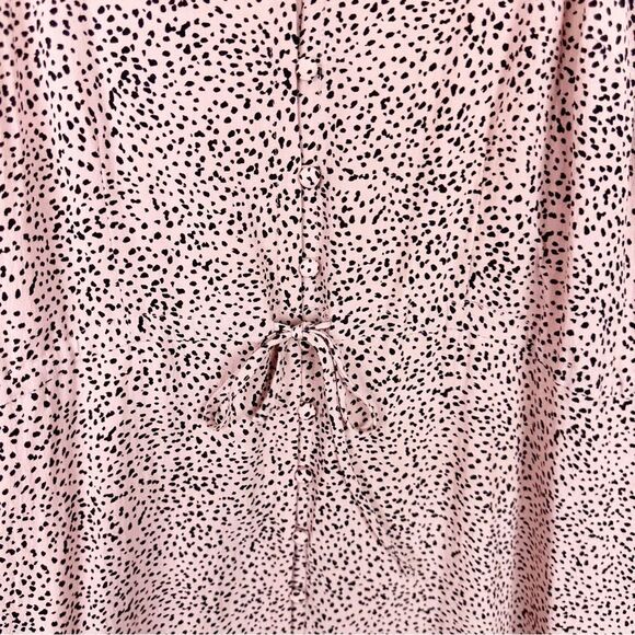 Rails Pink Midi Ruffle Dotted Spaghetti Dress Large Flirty Girlie - Picture 5 of 9